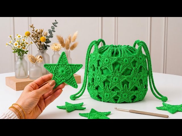 🔥 Incredible! Make this brilliant 💖 crochet Star ✨ bag 🛍️| This is stunning 💕| #crochet #star #bag 
