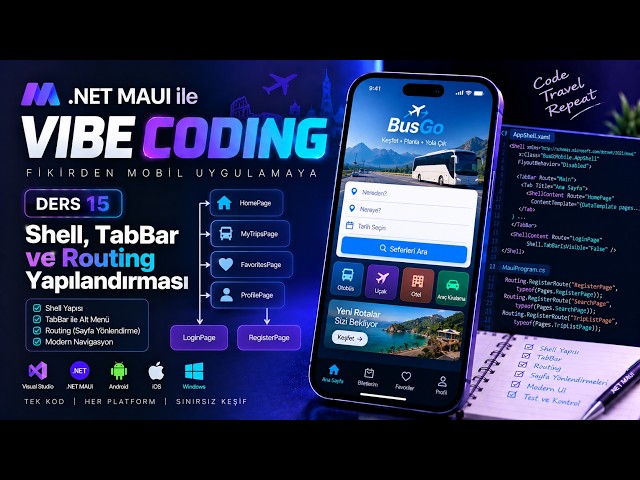 Vibe Coding with .NET MAUI #15 | From Idea to Mobile App ~ Shell, TabBar, and Routing Configuration