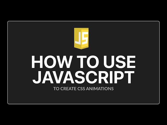 How to use Javascript for HTML CSS animation