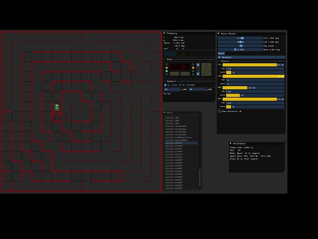 real-time micromouse simulation - first run