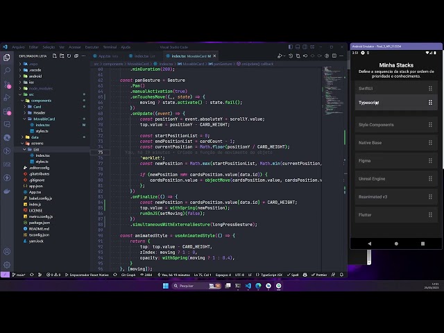 App Lista Gestos e Animações com React Native | React Native | Typescript