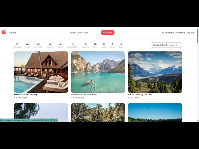RoamReserve | Full-Stack Airbnb Clone (Node.js, Express, MongoDB, EJS)