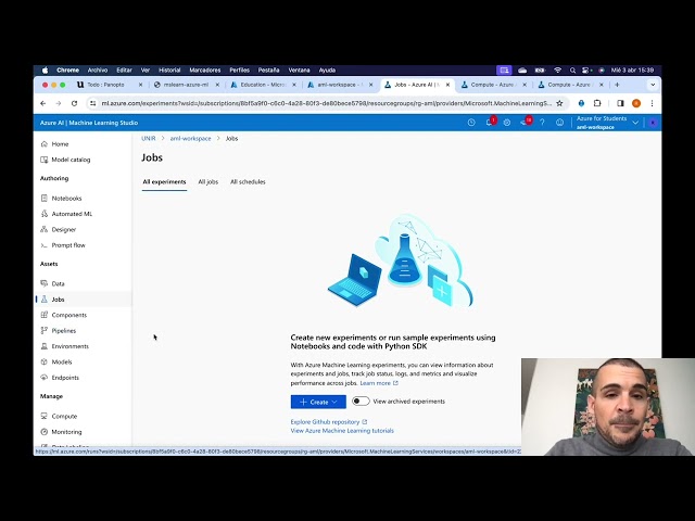 T02 01  Creación de workspaces e ingestión de datos en Azure Machine Learning Workspaces default