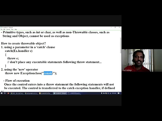 Java Unit I Session #25 Exception Handling in Java Part #2