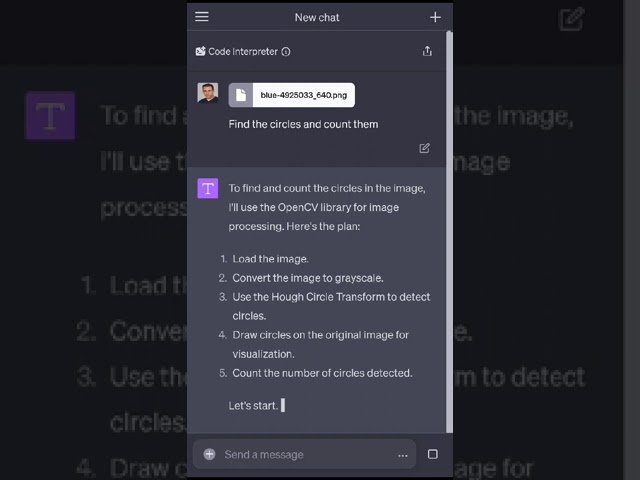 ChatGpt Code Interpreter to count items in an image