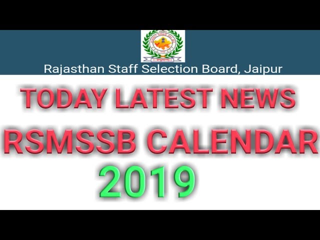 Rsmssb calendar 2019