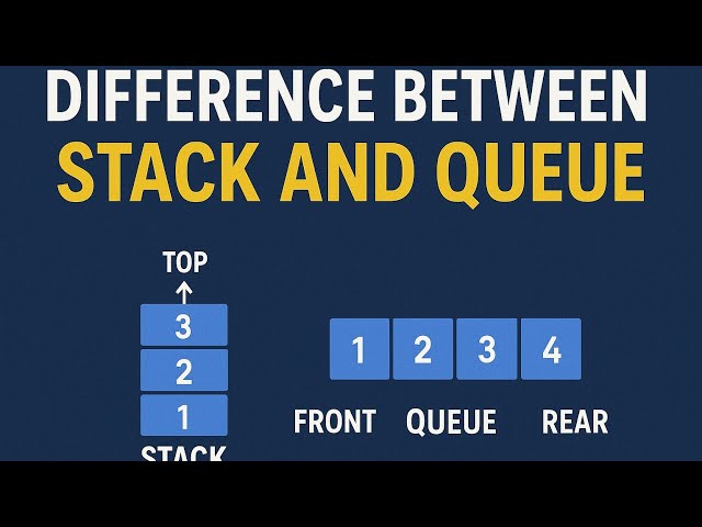 Difference Between Stack and Queue | Data Structure | Stack vs Queue Explained with Examples
