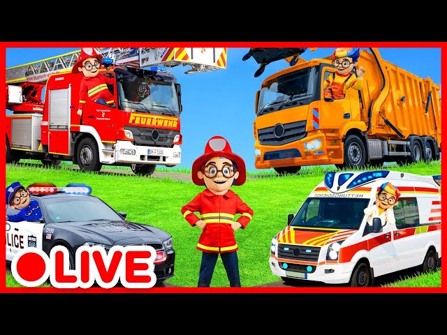 Collection de Véhicules : Camions & Voitures partent en Mission🚒 Vidéo éducative Enfants | Kidibli
