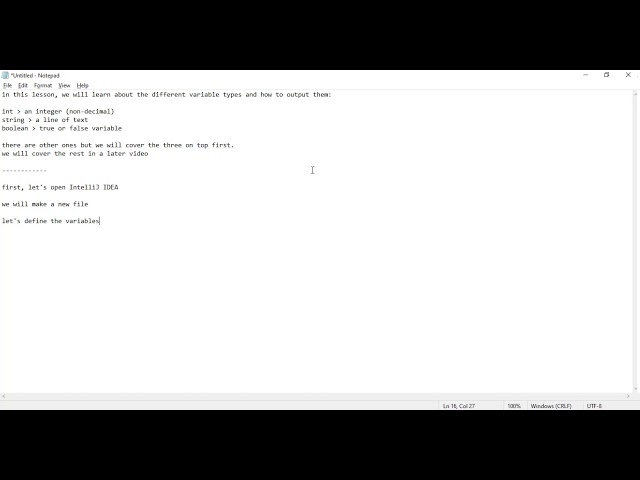 Variables in Java | tech128.ca Java Course Lesson J3