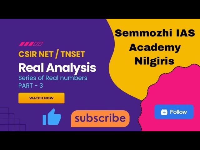 CSIR NET | TNSET | Maths | Real Analysis | Class 11 #tnset2026 #csirmathematics#csirmaths | Semmozhi