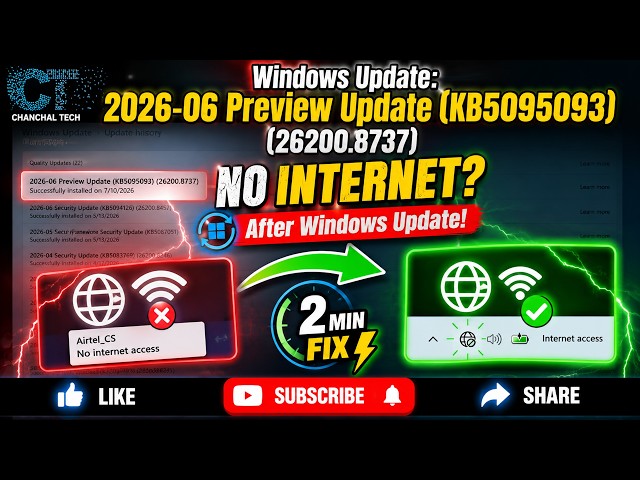 No Internet Access? Fix It in 2 Minutes! (100% Working) | Solution after Windows Update issues