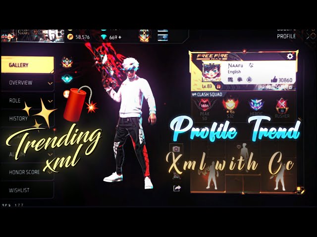 Profile Trend Xml with Cc | new free fire Xml File || free fire xml || free fire  xml file @naaafizz