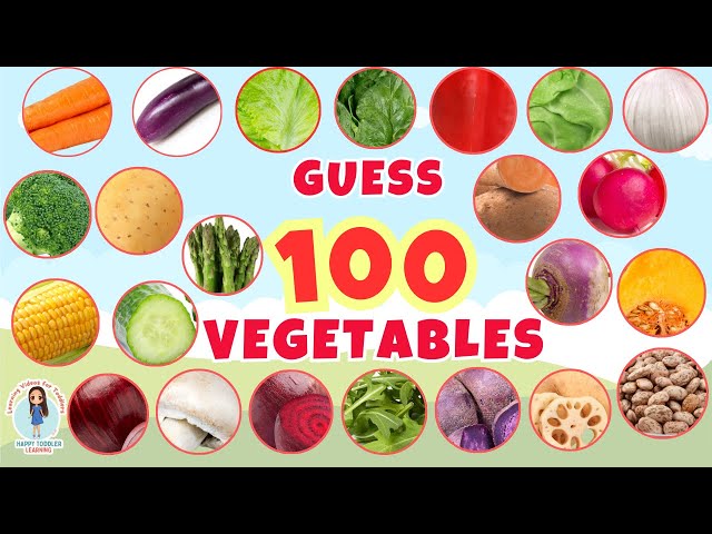 100 VEGETABLES NAME for Toddlers |Vegetable Quiz First Words for Babies |English Vocabulary for Kids