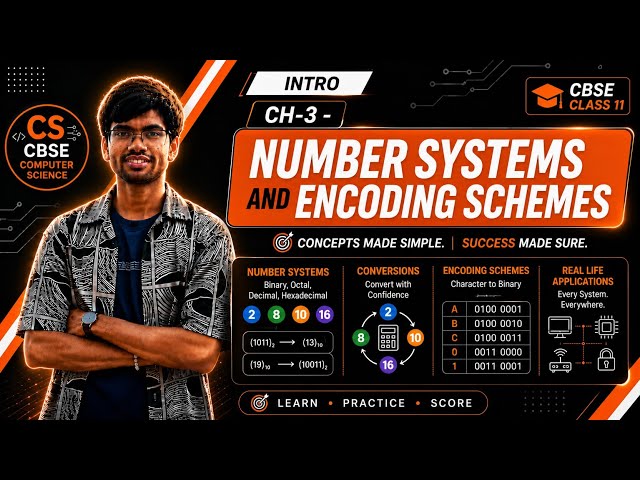 Number Systems & Encoding Schemes | Chapter 3 Introduction | CBSE Class 11 Computer Science