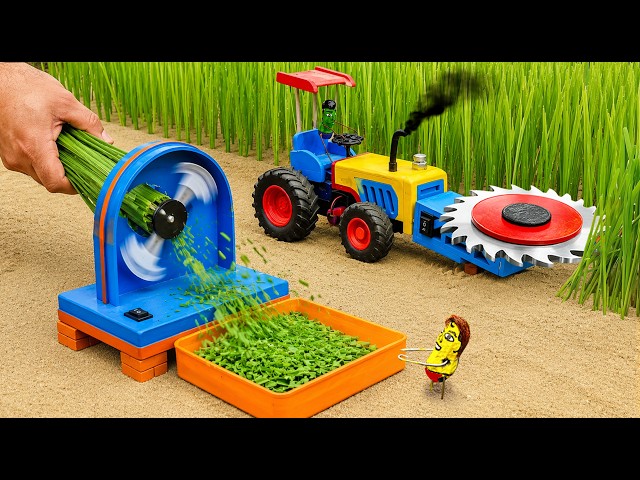 DIY Mini Tractor Chaff Cutter 🌱 Powerful Saw Blade Science Project | HP Mini