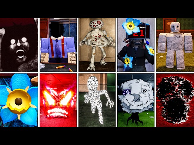 DOORS: The (Archives & Stairwell) - All Entities Jumpscares | Roblox
