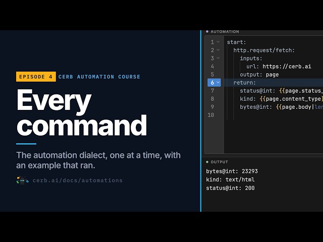 Every command in Cerb automations