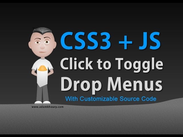 Toggle Function Click Drop Down Menus CSS3 JavaScript Tutorial