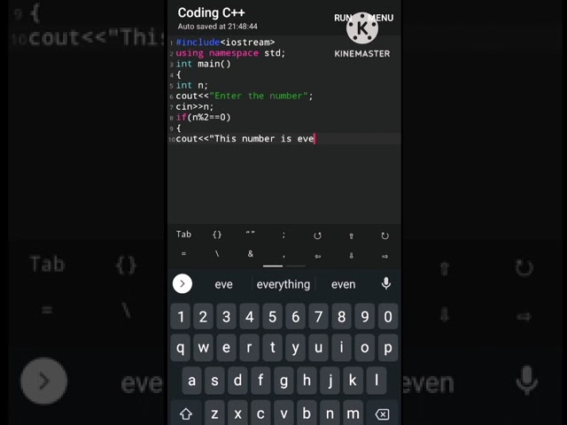 write a program find the even number or odd using c++ language #clanguage #coding #codingstyle