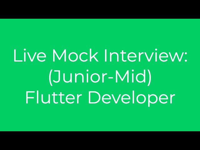 Live Mock Interview: Junior - Mid Flutter Developer ( 1 ~ 3 ) (بالعربي)