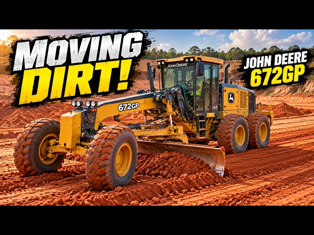 Moving Dirt! John Deere 672GP Motor Grader | Building a New School!