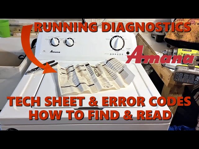 Amana Washer Diagnostics, Troubleshooting Tips & Tech Service Sheet.  #amana #amanawasher