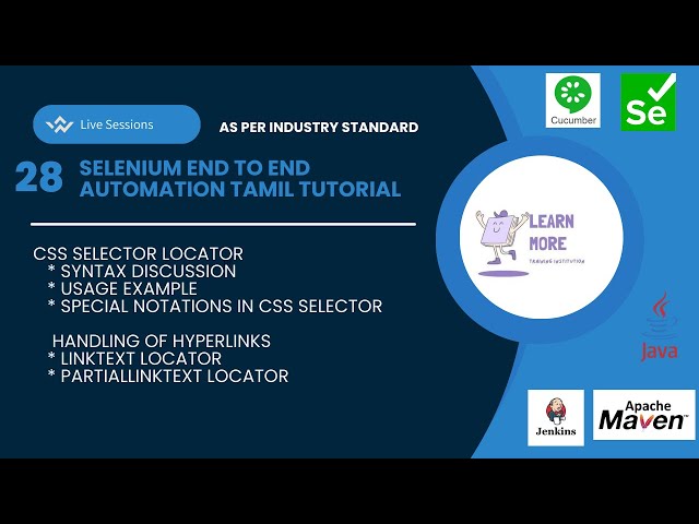 28 CSS Selector Locator in Selenium with Examples | Handling Hyperlinks