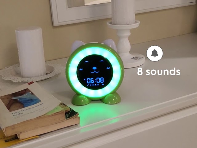 ICODE Ready to Rise Alarm Clock with Fun Animations, 7 Colors Changing