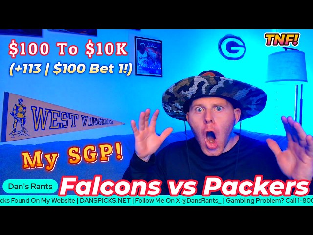 My $100 Parlay For FALCONS vs PACKERS (+113 Odds) | $100 To $10K Challenge (Bet 1)