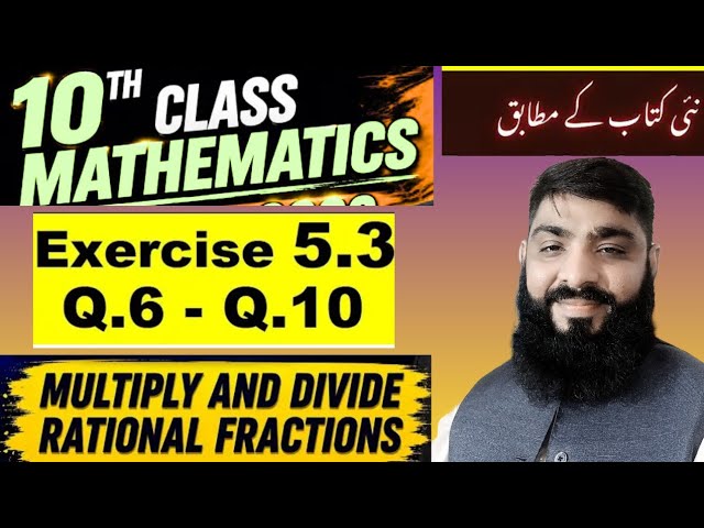 Exercise 5.3 - 10th Class Maths - 10th Class Maths New Book Chapter 5 Exercise 5.3 Questions 6 to 10