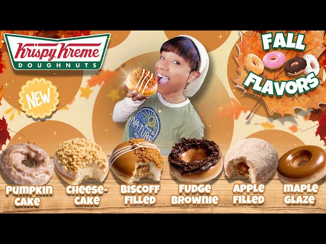 Krispy Kreme Fall Donuts 🍁🤤 | NEW Flavors (No Talking) Mukbang ASMR