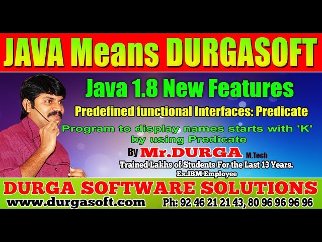 Java 1.8 New Features  ||   Program to display names starts with 'K' by using Predicate || by Durga