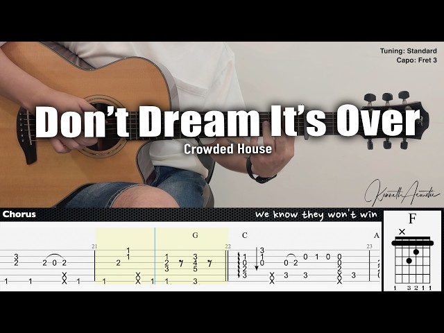 Don’t Dream It’s Over - Crowded House | Fingerstyle Guitar | TAB + Chords + Lyrics