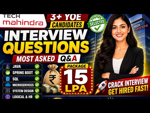 Top 14 Java + Spring Boot Interview Questions (3+ YOE)  Tech Mahindra Interview Experience 🔥in Tamil