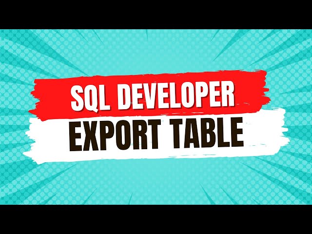 How to export table data to CSV in SQL Developer