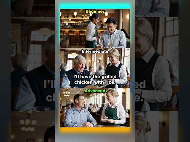 Ordering Food (Beginner, Intermediate, Advanced)  #englishforbeginners  #englishconversation
