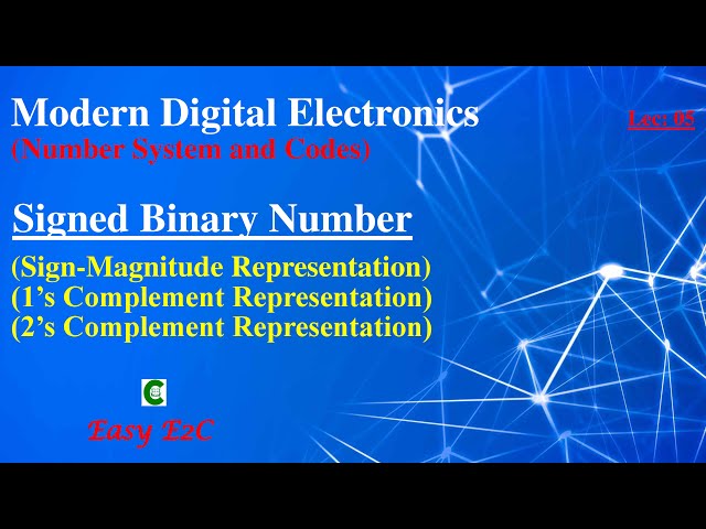 Signed Binary Number | Signed Magnitude | 1's Complement | 2's Complement | Signed and Unsigned