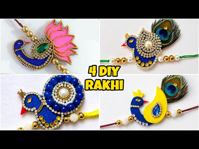 4 Easy & Beautiful Rakhi Making Idea | DIY rakhi for competition | how to make rakhi at home