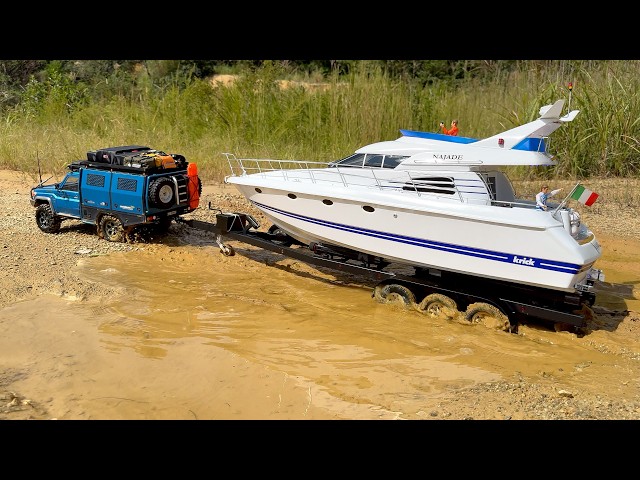 TOYOTA LC70 (BRX01) | 1/10 RC Car | RC Boat & Trailer | KIRCK Najade & BigDog Boat Trailer 5