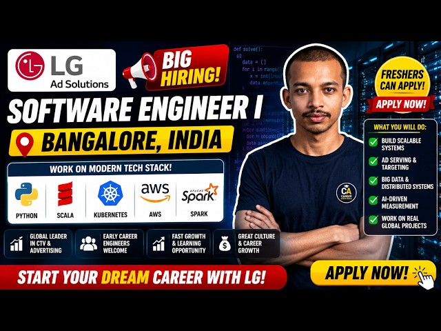 🔥 LG Ad Solutions Hiring 2026 | Software Engineer I | Python, Java, Scala, AWS, Kubernetes