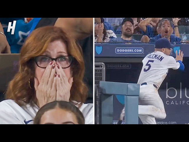 Freddie Freeman Takes a SCARY FALL Into the Royals Dugout 😱