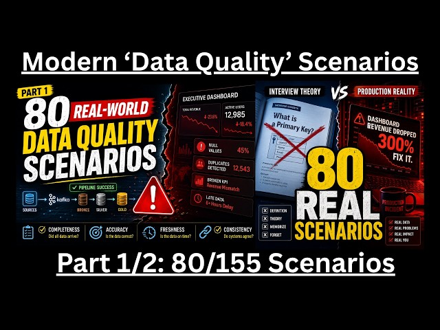 80 Data Quality REAL-WORLD Scenarios (Part 1/2): Stop Failing Data Interviews. Learn These Scenarios