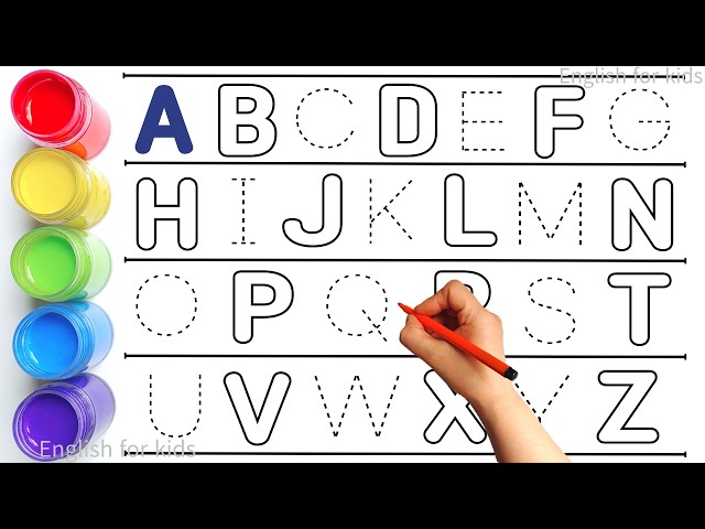 Alfabeto, canción del ABC, ABCD, de la A a la Z, rimas infantiles, colección para escribir sobre ...