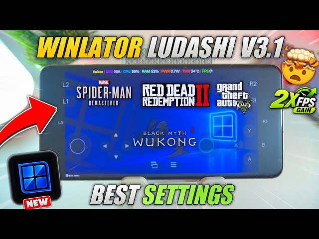 Winlator Ludashi V3.1 - Frame Generation improved 🚀| Winlator Ludashi Best settings 🔥