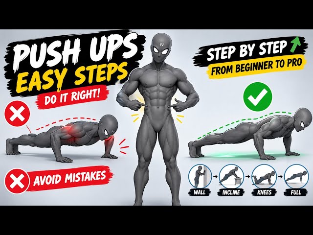 Push-Up Easy Steps: Avoid These 5 Common Mistakes! 💪🏻