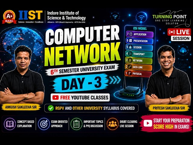 DAY 3 | Computer Network | Semester Exam | Free YouTube Series | Complete Course | RGPV and others