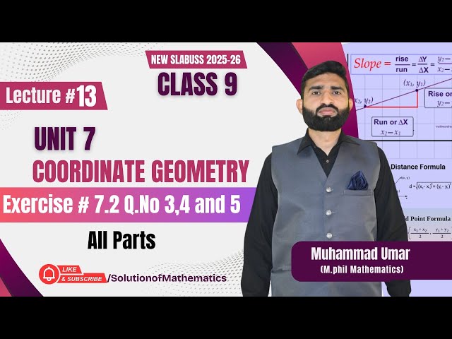 Lecture 13 Exercise 7.2 Questions No. 3, 4, and 5 || Class 9 New Syllabus || Muhammad Umar