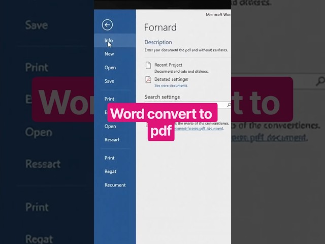 MS Word File को PDF में Convert कैसे करें | Word to PDF | Easy Method #convertpdf