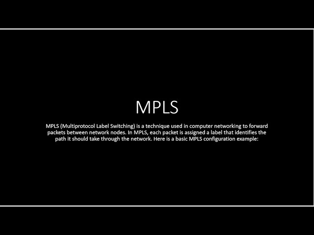 MPLS Configuration