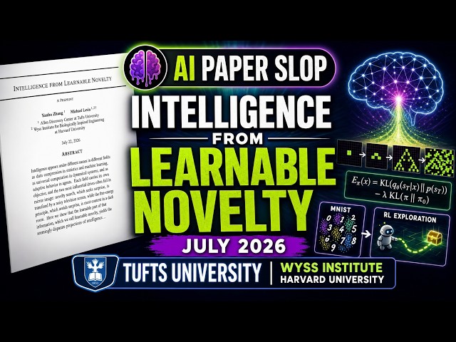 Intelligence from Learnable Novelty (Jul 2026)